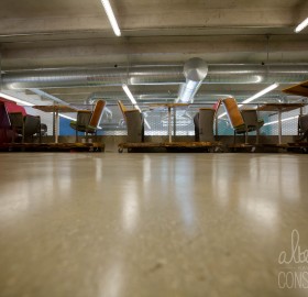 Honed and sealed concrete floor